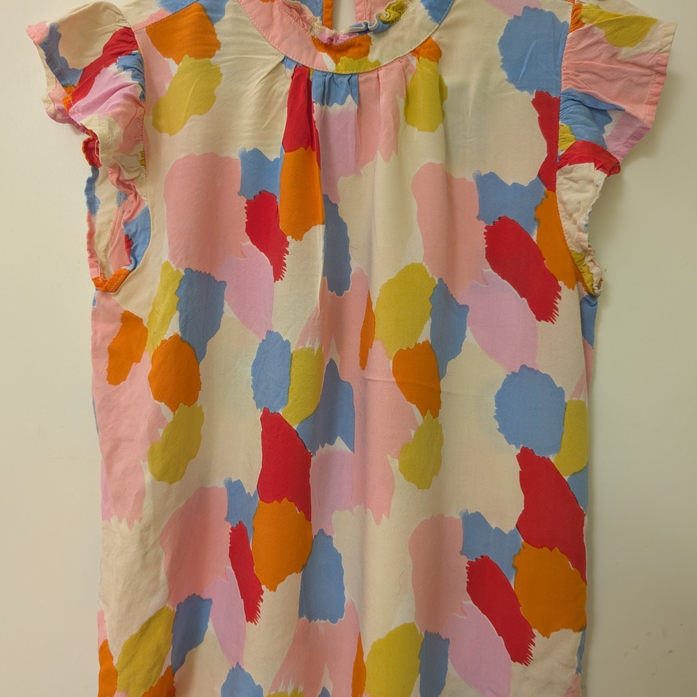 Anthropology THML Multicolor Ruffle Sleeve Blouse Women Size S